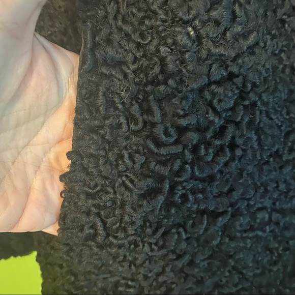 Vintage 60’s black astrakhan Persian lamb cropped jacket with mink collar - Picture 6 of 14